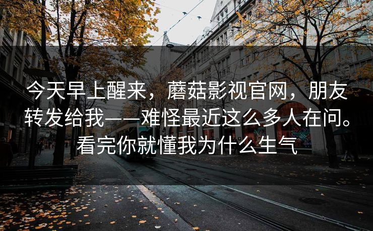 今天早上醒来，蘑菇影视官网，朋友转发给我——难怪最近这么多人在问。看完你就懂我为什么生气